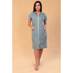 Халат женский №29031 кулирка (р-ры: 48-66) зеленый