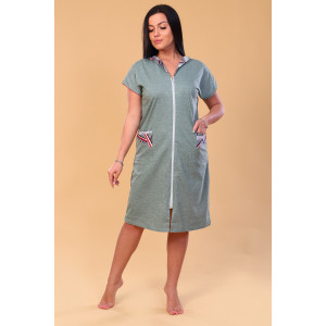 Халат женский №29031 кулирка (р-ры: 48-66) зеленый