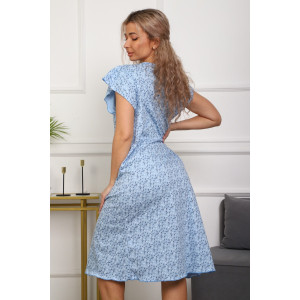 Сорочка женская №312 кулирка пенье (р-ры: 50-60) голубой цветок