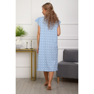 Сорочка женская №312 кулирка пенье (р-ры: 50-60) голубой цветок