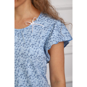 Сорочка женская №312 кулирка пенье (р-ры: 50-60) голубой цветок