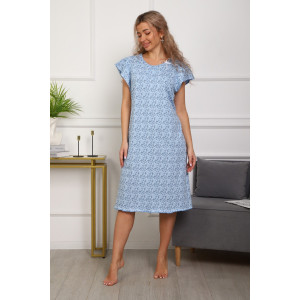 Сорочка женская №312 кулирка пенье (р-ры: 50-60) голубой цветок