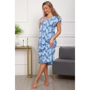 Сорочка женская №311 кулирка пенье (р-ры: 50-60) синий