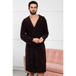 Халат мужской №319 махра (р-ры: 48-58) темно-коричневый