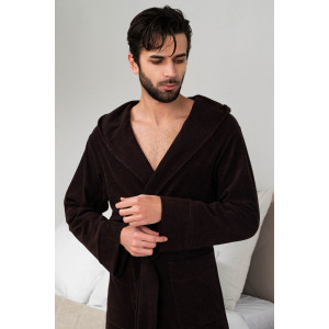 Халат мужской №319 махра (р-ры: 48-58) темно-коричневый