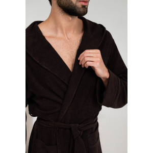 Халат мужской №319 махра (р-ры: 48-58) темно-коричневый