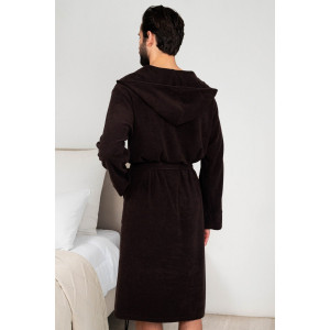 Халат мужской №319 махра (р-ры: 48-58) темно-коричневый
