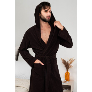 Халат мужской №319 махра (р-ры: 48-58) темно-коричневый