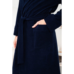 Халат мужской №319 махра (р-ры: 48-58) темно-синий