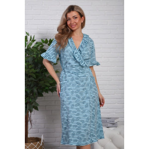 Халат женский №320 кулирка (р-ры: 48-58) голубой