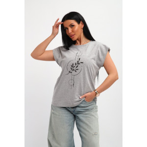 Футболка женская №85671 кулирка (р-ры: 46-56) серый