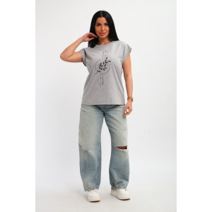 Футболка женская №85671 кулирка (р-ры: 46-56) серый