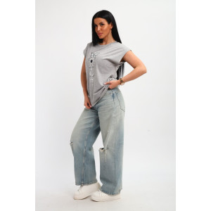 Футболка женская №85670 кулирка (р-ры: 46-56) серый