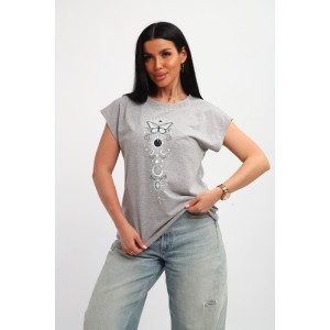 Футболка женская №85670 кулирка (р-ры: 46-56) серый