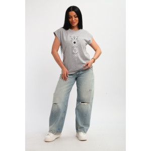 Футболка женская №85670 кулирка (р-ры: 46-56) серый