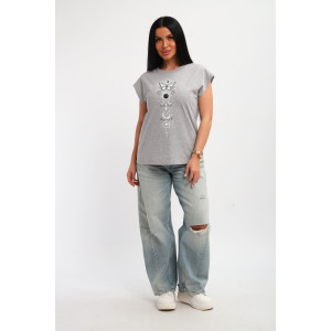 Футболка женская №85670 кулирка (р-ры: 46-56) серый