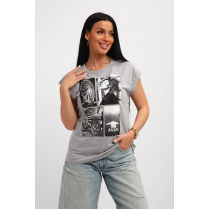 Футболка женская №85669 кулирка (р-ры: 46-56) серый