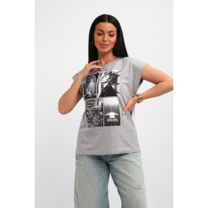 Футболка женская №85669 кулирка (р-ры: 46-56) серый