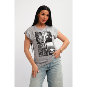 Футболка женская №85669 кулирка (р-ры: 46-56) серый