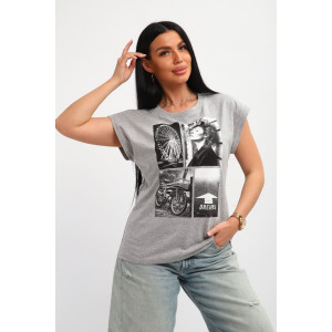 Футболка женская №85669 кулирка (р-ры: 46-56) серый