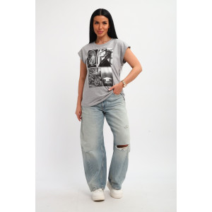 Футболка женская №85669 кулирка (р-ры: 46-56) серый