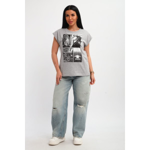 Футболка женская №85669 кулирка (р-ры: 46-56) серый