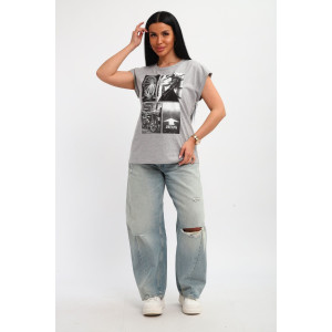 Футболка женская №85669 кулирка (р-ры: 46-56) серый