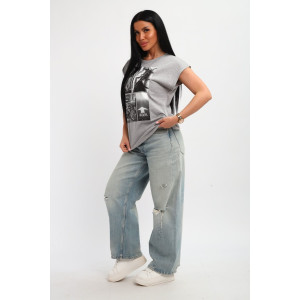 Футболка женская №85669 кулирка (р-ры: 46-56) серый