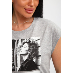 Футболка женская №85669 кулирка (р-ры: 46-56) серый