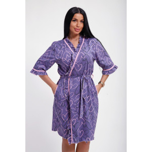 Халат женский №29032 кулирка (р-ры: 44-58) фиолетовый