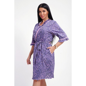 Халат женский №29032 кулирка (р-ры: 44-58) фиолетовый