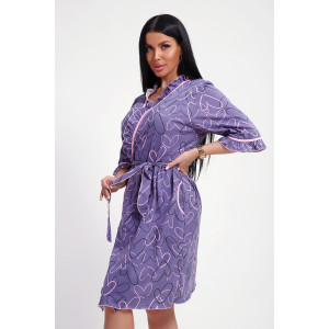 Халат женский №29032 кулирка (р-ры: 44-58) фиолетовый