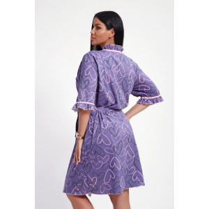 Халат женский №29032 кулирка (р-ры: 44-58) фиолетовый