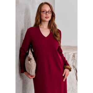 Платье женское №058804 "Марсала" футер 2-х нитка (р-ры: 48-66) бордо