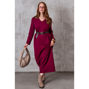 Платье женское №058804 "Марсала" футер 2-х нитка (р-ры: 48-66) бордо