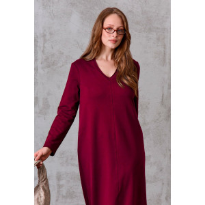 Платье женское №058804 "Марсала" футер 2-х нитка (р-ры: 48-66) бордо