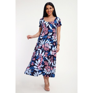 Платье женское №85553 кулирка (р-ры: 48-58) синий