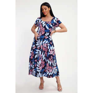 Платье женское №85553 кулирка (р-ры: 48-58) синий