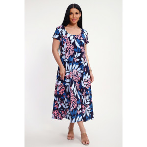 Платье женское №85553 кулирка (р-ры: 48-58) синий