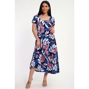 Платье женское №85553 кулирка (р-ры: 48-58) синий