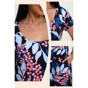 Платье женское №85553 кулирка (р-ры: 48-58) синий