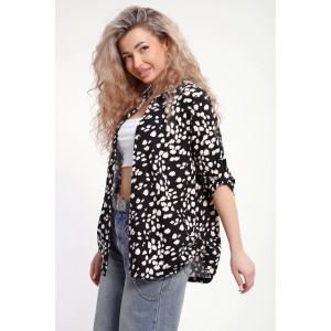 Туника-рубашка женская №37011 кулирка (р-ры: 46-60) черный