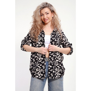 Туника-рубашка женская №37011 кулирка (р-ры: 46-60) черный