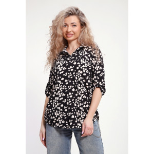 Туника-рубашка женская №37011 кулирка (р-ры: 46-60) черный