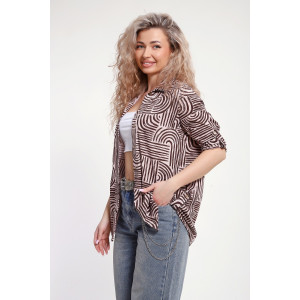 Туника-рубашка женская №37010 кулирка (р-ры: 46-60) бежевый