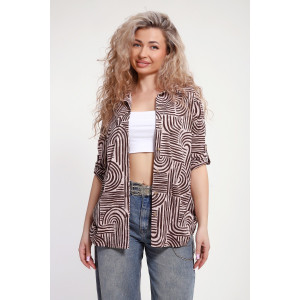 Туника-рубашка женская №37010 кулирка (р-ры: 46-60) бежевый