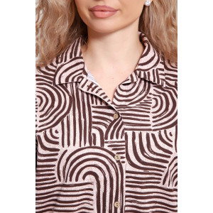 Туника-рубашка женская №37010 кулирка (р-ры: 46-60) бежевый