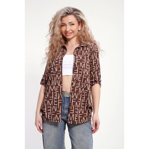 Туника-рубашка женская №37009 кулирка (р-ры: 46-60) коричневый