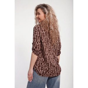 Туника-рубашка женская №37009 кулирка (р-ры: 46-60) коричневый