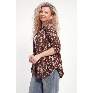Туника-рубашка женская №37009 кулирка (р-ры: 46-60) коричневый